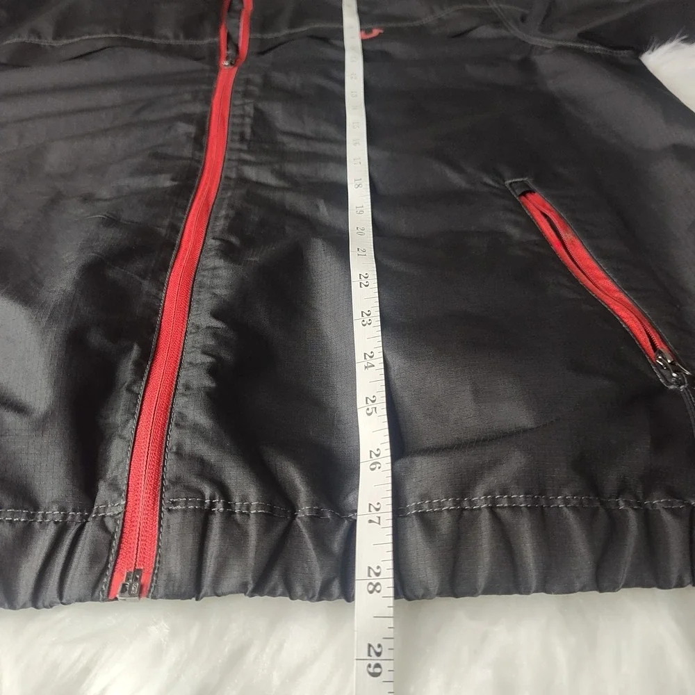 True Religion Windbreaker Jacket Men 2XL Black Red‎ Ripstop Full Zip Horseshoe